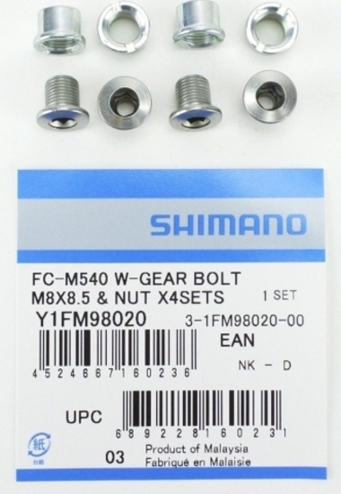 Бонка Shimano, (болт(M8*8.5)+гайка), для FC-M540, 4 шт.
