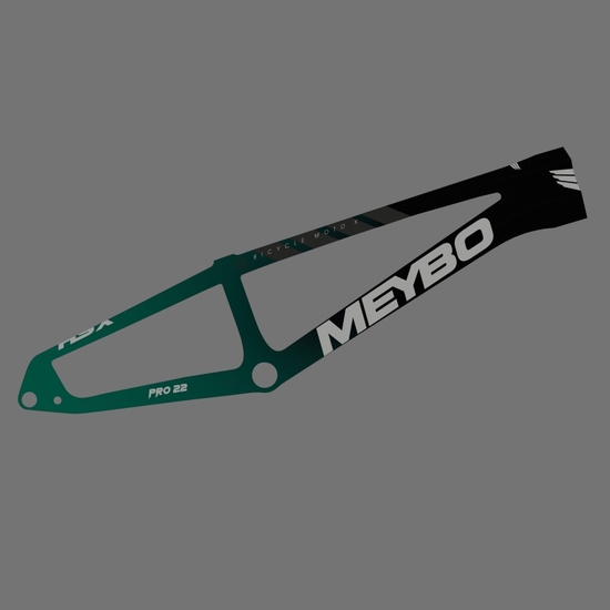 Рама BMX-Race Meybo HSX Carbon 2024 22 Black/Green/Silver/Grey